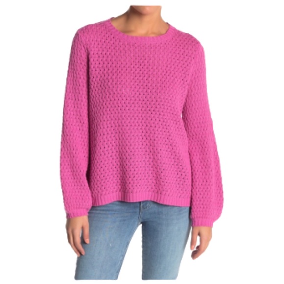14th & Union | Popcorn Knit Sweater Pink Oversized - Picture 1 of 7